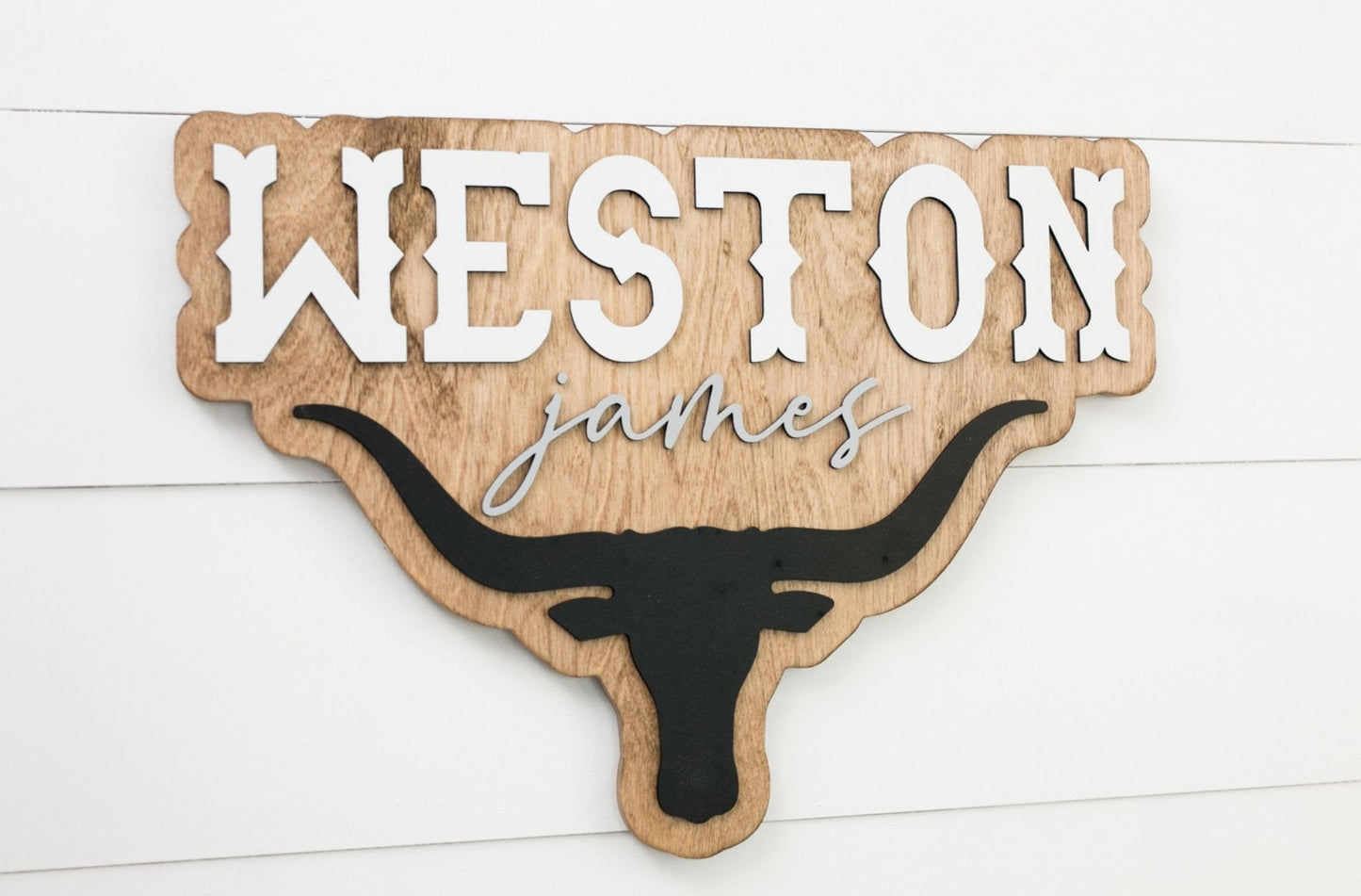 The Longhorn Bubble Wood Sign