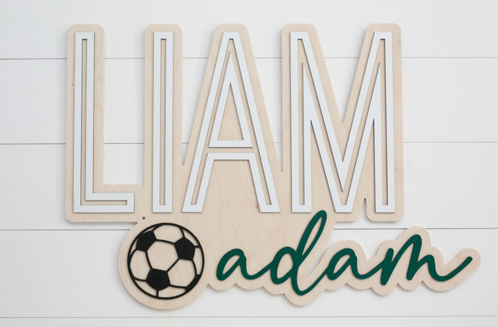 The Soccer Bubble Wood Sign