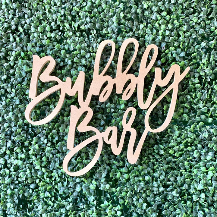 Bubbly Bar Wood Sign