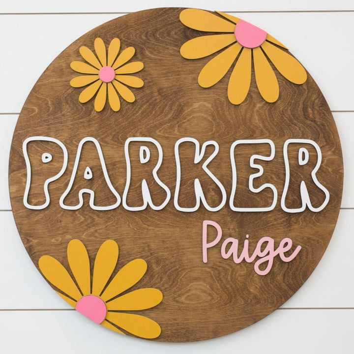 The Retro Daisy Round Sign